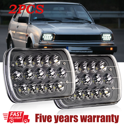 #ad Pair 5x7 7x6 LED Headlights Sealed Hi Lo Beam For Honda 82 85 Civic 86 89 Accord $32.33