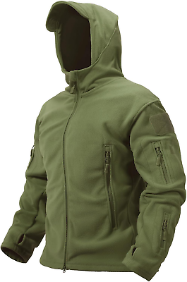 #ad Mens Fleece Jacket Full Zip Bearskin Tactical Winter Coats Windproof Large $65.99
