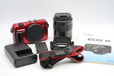 #ad Canon EOS M 18.0MP Digital Camera RED Kit w EF M STM 18 55mm Lens $251.75