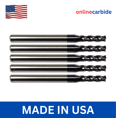 #ad 5 PCS 5 64quot; 4 FLUTE CARBIDE END MILL TiALN COATED $33.95