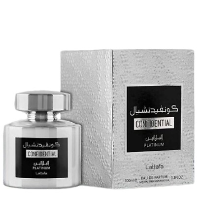 #ad Lattafa Confidential Platinum by Lattafa Eau De Parfum Spray Unisex 3.4 oz $30.99