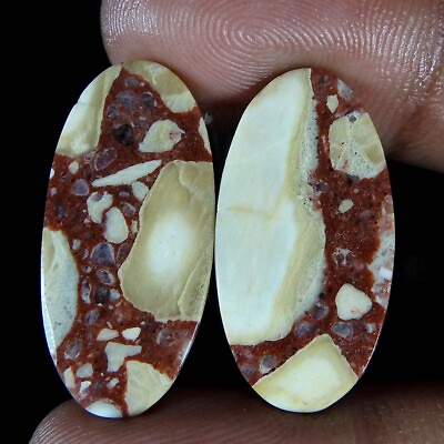 #ad 14.00Cts100%Natural Mookaite Jasper Oval Pair Cabochon Loose Gemstone $7.28