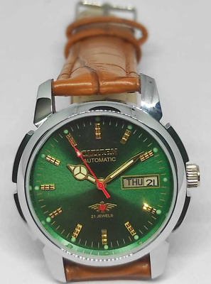 Vintage Citizen Automatic Green Dial Day Date Men#x27;s Wrist Watch $46.97