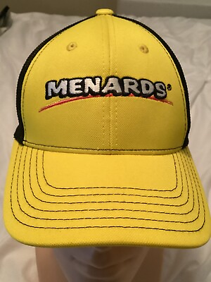 #ad #ad Menards Joe Gibbs Racing Black Yellow Adjustable NASCAR Hat $9.48