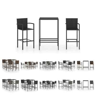 #ad Patio Bar Set Bar Table and Stools Patio Furniture Set Poly Rattan vidaXL $363.99