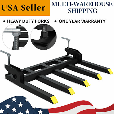 #ad Clamp on Debris Fork for 42quot; Bucket Pallet fork Attachments Skidsteer Tractor $145.99