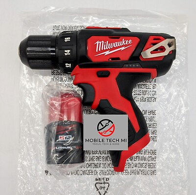 #ad NEW Milwaukee M12 2407 20 3 8quot; Drill Driver 12V 2 Speed w 2.0 Ah Battery $59.98