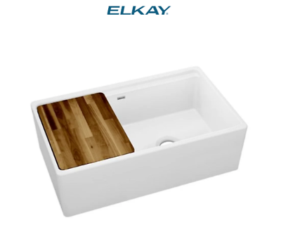 #ad Elkay 33quot; Farmhouse Double Basin Fireclay Kitchen Sink White SWUF3320 $944.99