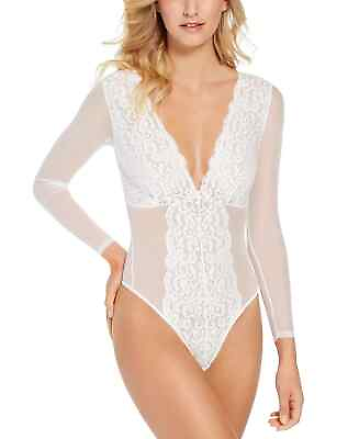 #ad I.N.C. INTERNATIONAL CONCEPTS Women#x27;s Long Sleeve Mesh and Lace Bodysuit XL $14.99