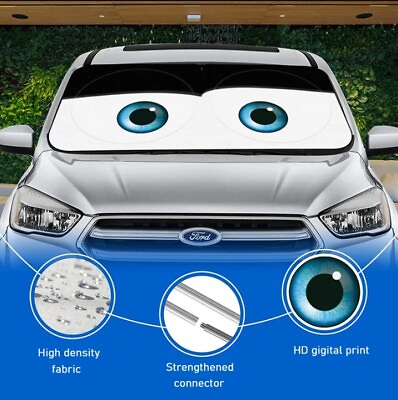 #ad Cartoon Eyes Windshield Sunshade Car Window Cover Sun Shade Auto Sun Visor Cover $20.20