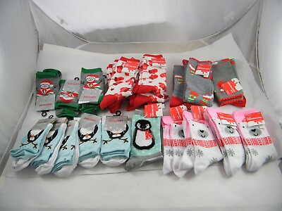 #ad 23 PAIRS WOMEN#x27;S HOLIDAY CHRISTMAS SOCKS SIZE 4 10 $29.00