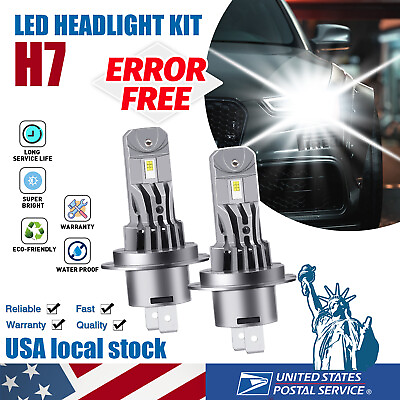 #ad H7 LED Headlight Bulb Canbus Beam 6000K Cool White Bulb For Audi A4 Quattro $27.39