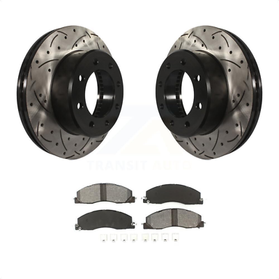 #ad Front Coated Drilled Slotted Disc Brake Rotors and Semi Metallic Pads Kit for Ra $335.99