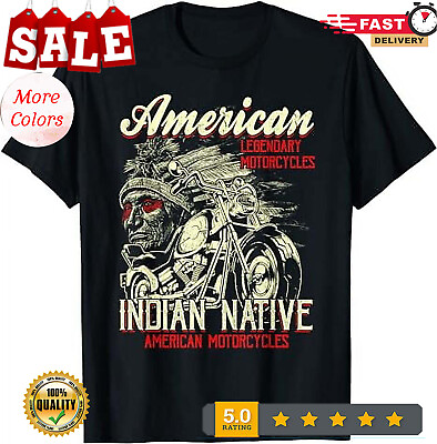 #ad Retro Vintage American Motorcycle Indian for Old Biker T Shirt. $15.92