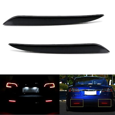 #ad 2x Black Rear LED Bumper Reflector Tail Stop Brake Light For 2012 Tesla Model S $29.99