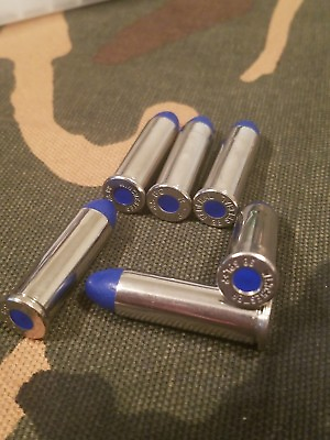 #ad 38 SPECIAL SNAP CAPS SET OF 6 BLUE AND NICKEL REAL 125gr WEIGHT $10.99