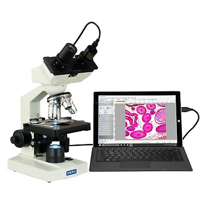 #ad OMAX 40X 2500X LED Digital Lab Binocular Compound Microscope with 1.3MP Camera $253.99