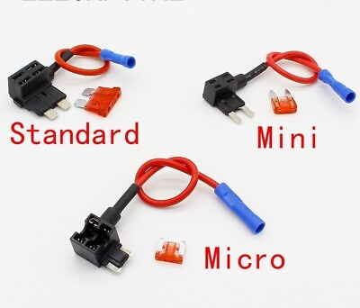 #ad Circuit Standard Mini Micro Blade Fuse Boxes Holder Piggy Back Fuses Tap 12V 24V $7.49