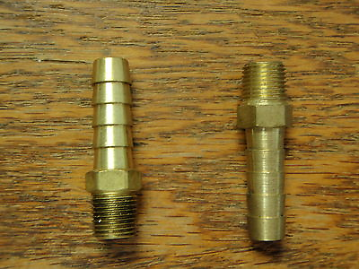 #ad FUEL FITTING BRASS HOSE BARB 1 8quot; PIPE 5 16quot; HOSE 32008 PAIR FUEL LINE NIPPLE $10.40