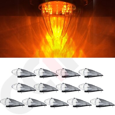 #ad 13x Torpedo Clear Amber Cab Marker Running Light 17 Diodes for Kenworth Mack New $127.24