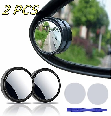 #ad 360° Side Rear View Mirror for Car Blind Spot Mirrors Round HD Glass Convex 2PCS $4.99