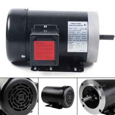 #ad 3 Phase 2 HP Electric Motor 3450 RPM 56C Frame TEFC 208 230 460 Volt SHDC 5 8quot; $188.10