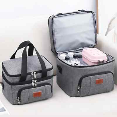 #ad Insulated Thermal Cooler Lunch Bag Picnic Car Outdoor Double layer Oxford Box $31.09