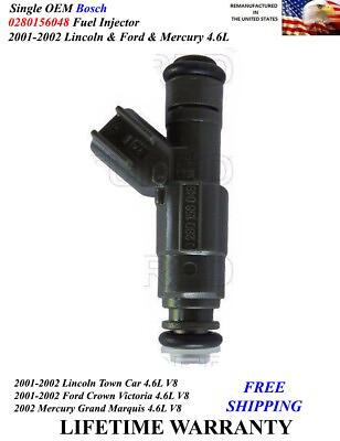 #ad Single Genuine Bosch Fuel Injector 2001 2002 Lincoln amp; Ford amp; Mercury 4.6L V8 $25.00