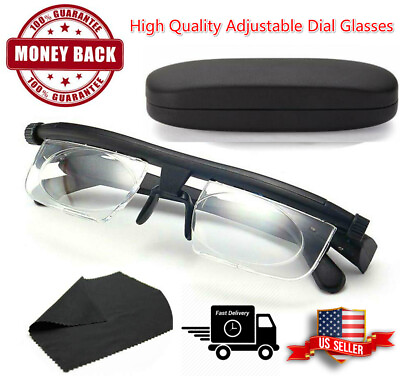 #ad Dial Adjustable Glasses Variable Focus Instant Reading Distance Vision Eyeglass $12.99
