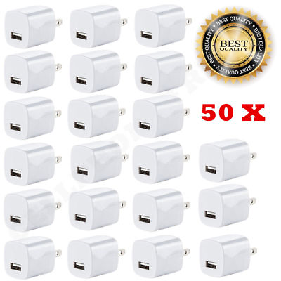 #ad 50x White 1A USB Power Adapter AC Home Wall Charger US Plug for iPhone 5 6 7 8 X $49.99
