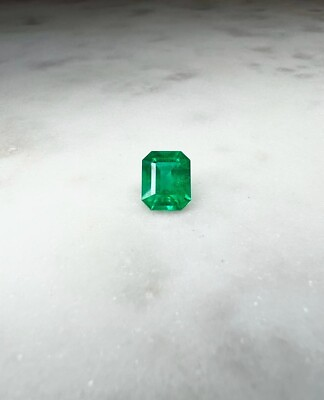 #ad 2.44ct Emerald Cut Natural Zambian Vivid Green Emerald Certified Insignificant $8700.00