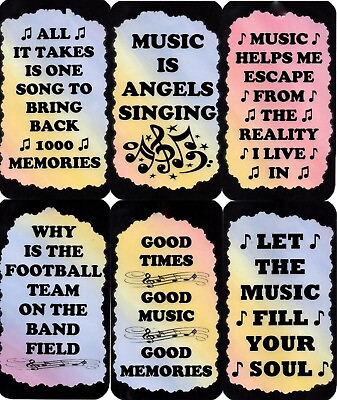 #ad Music Signs of Life Love Laughter Sayings Instruments Funny Giant Magnets 2 $5.99