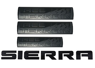 #ad 4Pc All Terrain Emblems Badge Door Tailgate Decal for 2014 2018 Car Sierra Black $46.97