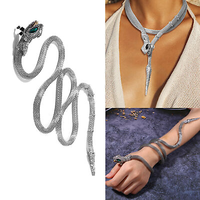 #ad Bendable Punk Snake Necklace Choker Adjustable Bracelet Flexible Wrap Collar $17.89