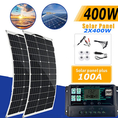 800W Solar Panel Kit 100A 12V Battery Charger w Controller Caravan Boat RV Car $26.88