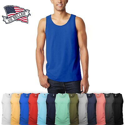 #ad Mens Tank Top Muscle Gym Sleeveless Plain T Shirts Tee A Shirt 100%Cotton NEW $14.99
