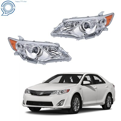 #ad Headlights For 2012 2014 Toyota Camry Clear Headlamps Chrome Housing RightLeft $68.99