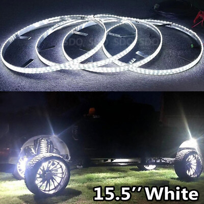 #ad Pure White 15.5#x27;#x27; LED Wheel Ring Lights For Truck Car Strobe Rim Lights Switch $137.75