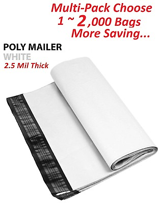 1 1000 Multi Pack 19x24 White Poly Mailers Shipping Envelopes Self Sealing Bags $210.99