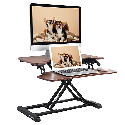 #ad FLEXISPOT 28quot; Home Office Desk Converter Height Adjustable Computer Desk Riser $59.99