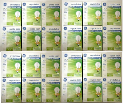 #ad GE 75 WATT Light Bulb Crystal Clear 1050 Lumens Dimmable Classic 48 Bulb 24 Pack $129.99