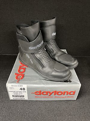 #ad Daytona Arrow Sport Gtx Gore Tex Black Size 48 Motorcycle Boots $137.85