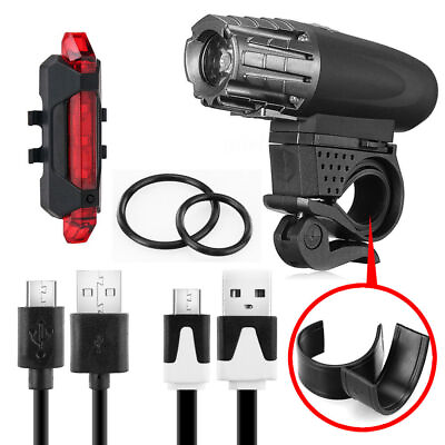 #ad Super Bright USB Led Bike Bicycle Light Rechargeable Headlight amp;Taillight Set US $16.99