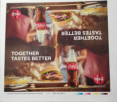 Coca Cola® Together Tastes Better Bottle Hamburger Pre Release Advertising Art $33.96