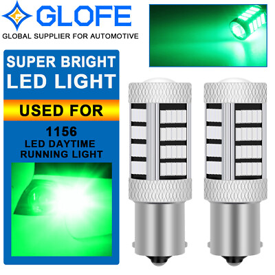 #ad GLOFE 1156 P21W 7506 BA15S LED Backup Reverse Light Bulbs Color Green 92SMD $13.44