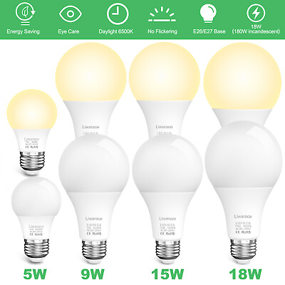 #ad 1 5PCS E26 LED Light Bulb 50W 90W 150W Equivalent Daylight Energy Saving Bulbs $8.95