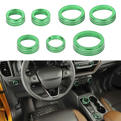 #ad 7x Green Central AC Radio 4WD Switch Knob Ring Cover for Ford Bronco Sport 2021 $22.99