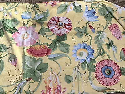 #ad Braemore Tropical Floral Yellow Bright Home Decor Drapery Curtain Fabric 4 Yds $69.95