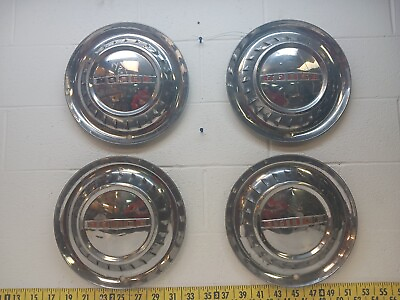 #ad Used OEM Set Of 4 15” Slotted Hubcaps 1953 Dodge 5041 $207.46