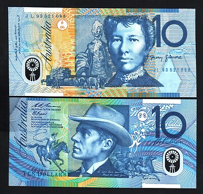 #ad Australia 10 DOLLARS P 52A 1993 quot;DDquot; POLYMER UNC Australian Horse Riding Hunter $59.99